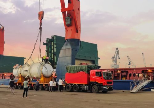 Cargo loading at shipping port